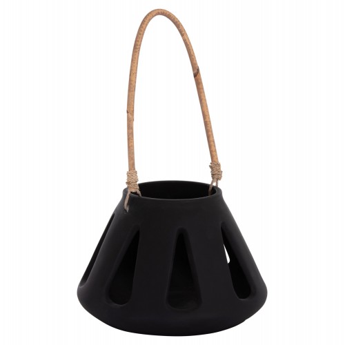 ΕΠΙΤΡΑΠΕΖΙΟ ΦΑΝΑΡΙ ERANTYL HM4696 01S ΜΑΥΡΟ FIBER CEMENT ΧΕΡΟΥΛΙ RATTAN Φ25x17Yεκ c541727