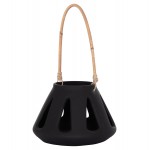 ΕΠΙΤΡΑΠΕΖΙΟ ΦΑΝΑΡΙ ERANTYL HM4696 01S ΜΑΥΡΟ FIBER CEMENT ΧΕΡΟΥΛΙ RATTAN Φ25x17Yεκ c541727