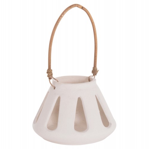 ΕΠΙΤΡΑΠΕΖΙΟ ΦΑΝΑΡΙ ERANTYL HM4696 02S ΛΕΥΚΟ FIBER CEMENT ΧΕΡΟΥΛΙ RATTAN Φ25x17Yεκ c541728