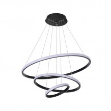 Φωτιστικό οροφής Rings pakoworld led μέταλλο μαύρο Φ60x100εκ c541742
