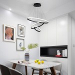 Φωτιστικό οροφής Rings pakoworld led μέταλλο μαύρο Φ60x100εκ c541742