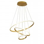 Φωτιστικό οροφής Rings pakoworld led μέταλλο χρυσό Φ60x100εκ c541746