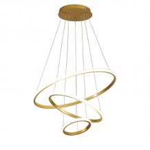 Φωτιστικό οροφής Rings pakoworld led μέταλλο χρυσό Φ60x100εκ c541746