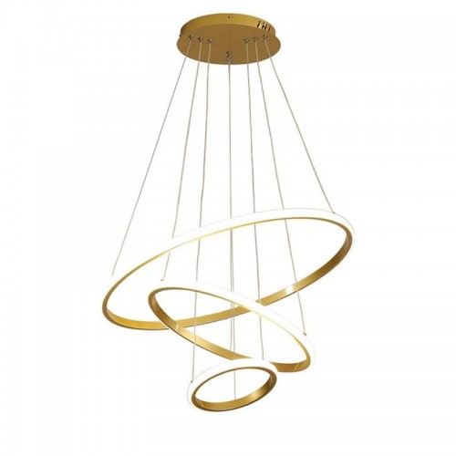 Φωτιστικό οροφής Rings pakoworld led μέταλλο χρυσό Φ60x100εκ c541746