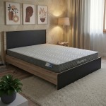 Κρεβάτι με στρώμα Athos-Dreamer pakoworld sonoma-ανθρακί 160x200εκ c541756