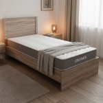 Κρεβάτι με στρώμα Athos-Dreamer pakoworld sonoma 90x190εκ c541758