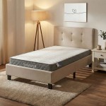 Κρεβάτι με στρώμα Mago-Dreamer pakoworld ύφασμα εκρού 100x200εκ c541763