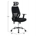 ΚΑΡΕΚΛΑ ΓΡΑΦΕΙΟΥ BRIEF HM1206 01 ΜΑΥΡΟ MESH--ΒΑΣΗ ΧΡΩΜΙΟΥ 63x64x122Υεκ c541785