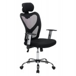 ΚΑΡΕΚΛΑ ΓΡΑΦΕΙΟΥ CUORE HM1207 01 ΜΑΥΡΟΣ ΣΚΕΛΕΤΟΣ-ΜΑΥΡΟ MESH 63x61x125Υεκ c541787