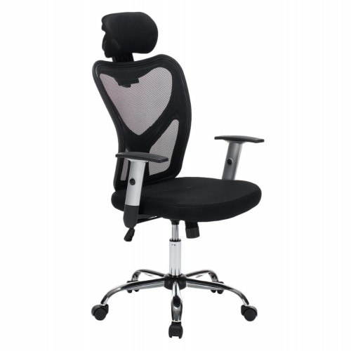 ΚΑΡΕΚΛΑ ΓΡΑΦΕΙΟΥ CUORE HM1207 01 ΜΑΥΡΟΣ ΣΚΕΛΕΤΟΣ-ΜΑΥΡΟ MESH 63x61x125Υεκ c541787