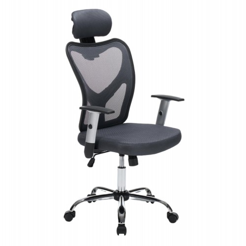 ΚΑΡΕΚΛΑ ΓΡΑΦΕΙΟΥ CUORE HM1207 02 ΜΑΥΡΟΣ ΣΚΕΛΕΤΟΣ-ΓΚΡΙ MESH 63x61x125Υεκ c541788