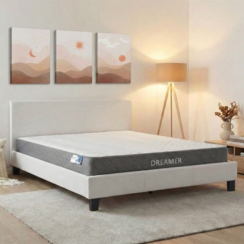 Κρεβάτι με στρώμα Nevil-Dreamer pakoworld pu λευκό 150x200εκ c541796