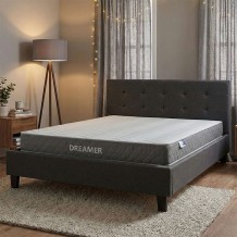 Κρεβάτι με στρώμα Mago-Dreamer pakoworld ύφασμα ανθρακί 150x200εκ c541800