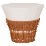 ΤΡΑΠΕΖΙ ΣΑΛΟΝΙΟΥ PERRAL HM18164 02L FIBER CEMENT ΛΕΥΚΟ-ΦΥΣΙΚΟ RATTAN--Φ55x45Υεκ c541808