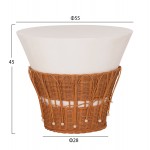 ΤΡΑΠΕΖΙ ΣΑΛΟΝΙΟΥ PERRAL HM18164 02L FIBER CEMENT ΛΕΥΚΟ-ΦΥΣΙΚΟ RATTAN--Φ55x45Υεκ c541808