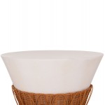 ΤΡΑΠΕΖΙ ΣΑΛΟΝΙΟΥ PERRAL HM18164 02L FIBER CEMENT ΛΕΥΚΟ-ΦΥΣΙΚΟ RATTAN--Φ55x45Υεκ c541808