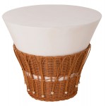 ΤΡΑΠΕΖΙ ΣΑΛΟΝΙΟΥ PERRAL HM18164 02L FIBER CEMENT ΛΕΥΚΟ-ΦΥΣΙΚΟ RATTAN--Φ55x45Υεκ c541808