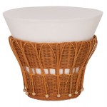 ΤΡΑΠΕΖΙ ΒΟΗΘΗΤΙΚΟ PERRAL HM18164 02S FIBER CEMENT ΛΕΥΚΟ-ΦΥΣΙΚΟ RATTAN--Φ42x36Υεκ c541809