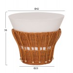 ΤΡΑΠΕΖΙ ΒΟΗΘΗΤΙΚΟ PERRAL HM18164 02S FIBER CEMENT ΛΕΥΚΟ-ΦΥΣΙΚΟ RATTAN--Φ42x36Υεκ c541809