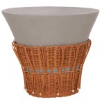 ΤΡΑΠΕΖΙ ΣΑΛΟΝΙΟΥ PERRAL HM18164 03L FIBER CEMENT ΓΚΡΙ-ΦΥΣΙΚΟ RATTAN--Φ55x45Υεκ c541810