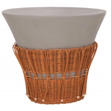 ΤΡΑΠΕΖΙ ΣΑΛΟΝΙΟΥ PERRAL HM18164 03L FIBER CEMENT ΓΚΡΙ-ΦΥΣΙΚΟ RATTAN--Φ55x45Υεκ c541810