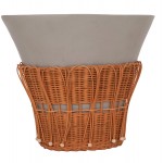 ΤΡΑΠΕΖΙ ΣΑΛΟΝΙΟΥ PERRAL HM18164 03L FIBER CEMENT ΓΚΡΙ-ΦΥΣΙΚΟ RATTAN--Φ55x45Υεκ c541810