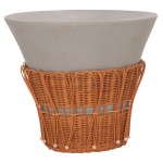 ΤΡΑΠΕΖΙ ΣΑΛΟΝΙΟΥ PERRAL HM18164 03L FIBER CEMENT ΓΚΡΙ-ΦΥΣΙΚΟ RATTAN--Φ55x45Υεκ c541810