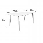 Τραπέζι Vista pakoworld αλουμίνιο σε λευκη απόχρωση 150x80x72εκ c541837