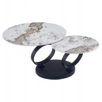 ΤΡΑΠΕΖΙ ΣΑΛΟΝΙΟΥ ΔΙΠΛΟ NUBISA HM18364 01 ΜΕΤΑΛΛΟ--SINTERED STONE PANDORA Φ80Χ44Υεκ c541867