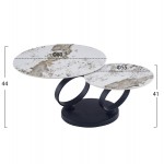 ΤΡΑΠΕΖΙ ΣΑΛΟΝΙΟΥ ΔΙΠΛΟ NUBISA HM18364 01 ΜΕΤΑΛΛΟ--SINTERED STONE PANDORA Φ80Χ44Υεκ c541867