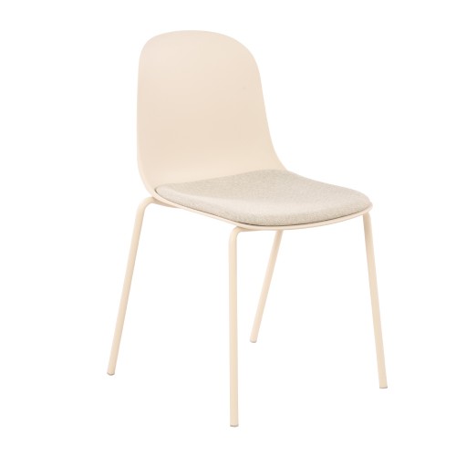 PADDED ΚΑΡΕΚΛΑ OFF WHITE 54x51x85cm SET 4τμχ c541884