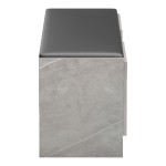 Παπουτσοθήκη-σκαμπό Zulla pakoworld γκρι μπεζ εφε μαρμαρου-μαυρο 110x37x43εκ c541931