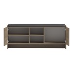 Παπουτσοθήκη-σκαμπό Zulla pakoworld sonoma-μαύρο 110x37x43εκ c541936