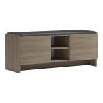 Παπουτσοθήκη-σκαμπό Zulla pakoworld sonoma-μαύρο 110x37x43εκ c541936
