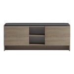 Παπουτσοθήκη-σκαμπό Zulla pakoworld sonoma-μαύρο 110x37x43εκ c541936