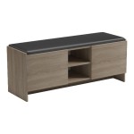 Παπουτσοθήκη-σκαμπό Zulla pakoworld sonoma-μαύρο 110x37x43εκ c541936