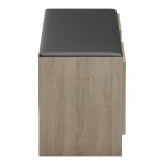 Παπουτσοθήκη-σκαμπό Zulla pakoworld sonoma-μαύρο 110x37x43εκ c541936
