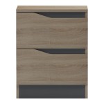 Κομοδίνο Verena pakoworld sonoma-ανθρακί 40x40x50εκ c541947