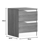 Κομοδίνο Verena pakoworld sonoma-λευκό 40x40x50εκ c541948