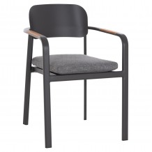 ΠΟΛΥΘΡΟΝΑ ΤΡΑΠΕΖΑΡΙΑΣ ELARA HM6414 01 ΓΚΡΙ ΑΛΟΥΜΙΝΙΟ-OLEFIN--ΞΥΛΟ TEAK 56x62x78Υεκ c541970