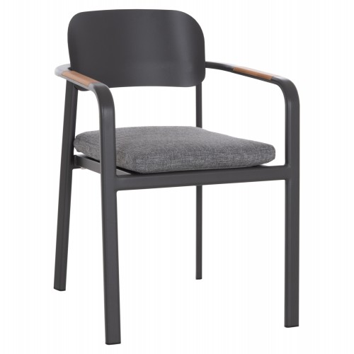 ΠΟΛΥΘΡΟΝΑ ΤΡΑΠΕΖΑΡΙΑΣ ELARA HM6414 01 ΓΚΡΙ ΑΛΟΥΜΙΝΙΟ-OLEFIN--ΞΥΛΟ TEAK 56x62x78Υεκ c541970