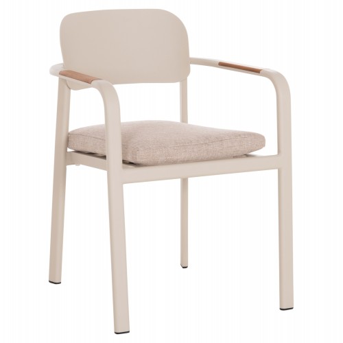 ΠΟΛΥΘΡΟΝΑ ΤΡΑΠΕΖΑΡΙΑΣ ELARA HM6414 05 ΜΠΕΖ ΑΛΟΥΜΙΝΙΟ-OLEFIN--ΞΥΛΟ TEAK 56x62x78Υεκ c541971