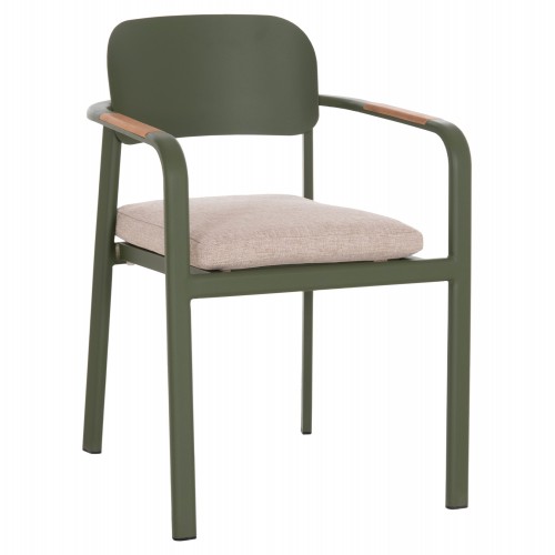 ΠΟΛΥΘΡΟΝΑ ΤΡΑΠΕΖΑΡΙΑΣ ELARA HM6414 06 ΠΡΑΣΙΝΟ ΑΛΟΥΜΙΝΙΟ-ΜΠΕΖ OLEFIN--TEAK 56x62x78Υεκ c541972