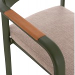 ΠΟΛΥΘΡΟΝΑ ΤΡΑΠΕΖΑΡΙΑΣ ELARA HM6414 06 ΠΡΑΣΙΝΟ ΑΛΟΥΜΙΝΙΟ-ΜΠΕΖ OLEFIN--TEAK 56x62x78Υεκ c541972