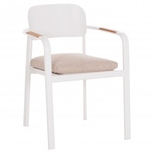 ΠΟΛΥΘΡΟΝΑ ΤΡΑΠΕΖΑΡΙΑΣ ELARA HM6414 02 ΛΕΥΚΟ ΑΛΟΥΜΙΝΙΟ-ΜΠΕΖ OLEFIN--TEAK 56x62x78Υεκ c541974