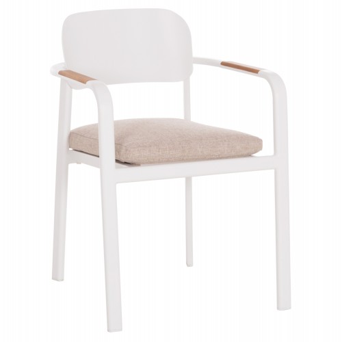 ΠΟΛΥΘΡΟΝΑ ΤΡΑΠΕΖΑΡΙΑΣ ELARA HM6414 02 ΛΕΥΚΟ ΑΛΟΥΜΙΝΙΟ-ΜΠΕΖ OLEFIN--TEAK 56x62x78Υεκ c541974