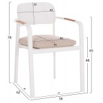 ΠΟΛΥΘΡΟΝΑ ΤΡΑΠΕΖΑΡΙΑΣ ELARA HM6414 02 ΛΕΥΚΟ ΑΛΟΥΜΙΝΙΟ-ΜΠΕΖ OLEFIN--TEAK 56x62x78Υεκ c541974