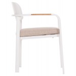 ΠΟΛΥΘΡΟΝΑ ΤΡΑΠΕΖΑΡΙΑΣ ELARA HM6414 02 ΛΕΥΚΟ ΑΛΟΥΜΙΝΙΟ-ΜΠΕΖ OLEFIN--TEAK 56x62x78Υεκ c541974