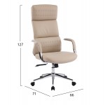 ΚΑΡΕΚΛΑ ΓΡΑΦΕΙΟΥ MEITE HM18353 02 ΜΠΕΖ PU ΔΕΡΜΑ--ΒΑΣΗ ΧΡΩΜΙΟΥ 66x71x127Υεκ c542097