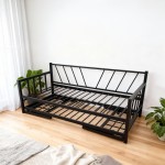 Κρεβάτι-Καναπές Remmie pakoworld μέταλλο μαύρο 90x190εκ c542102